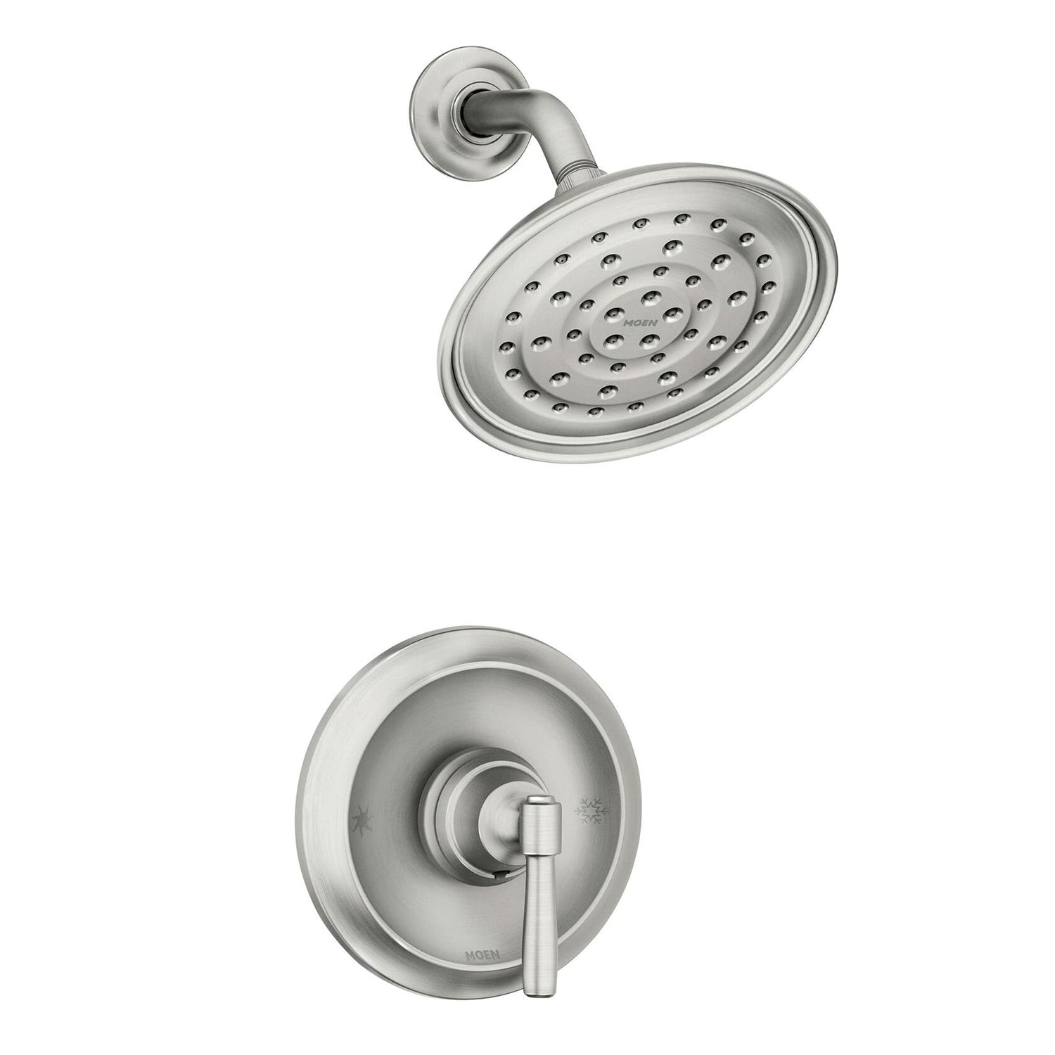MOEN Halle 82971SRN Single Handle 1-Spray Shower Faucet 1.75 GPM in Spot Resist Brushed Nickel with Pressure Balance (Valve Included)