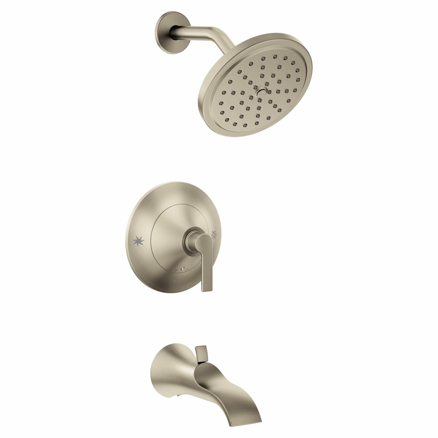 MOEN Doux TS2203BN Posi-Temp 1-Handle Tub and Shower Faucet Trim Kit in Brushed Nickel Valve Not Included