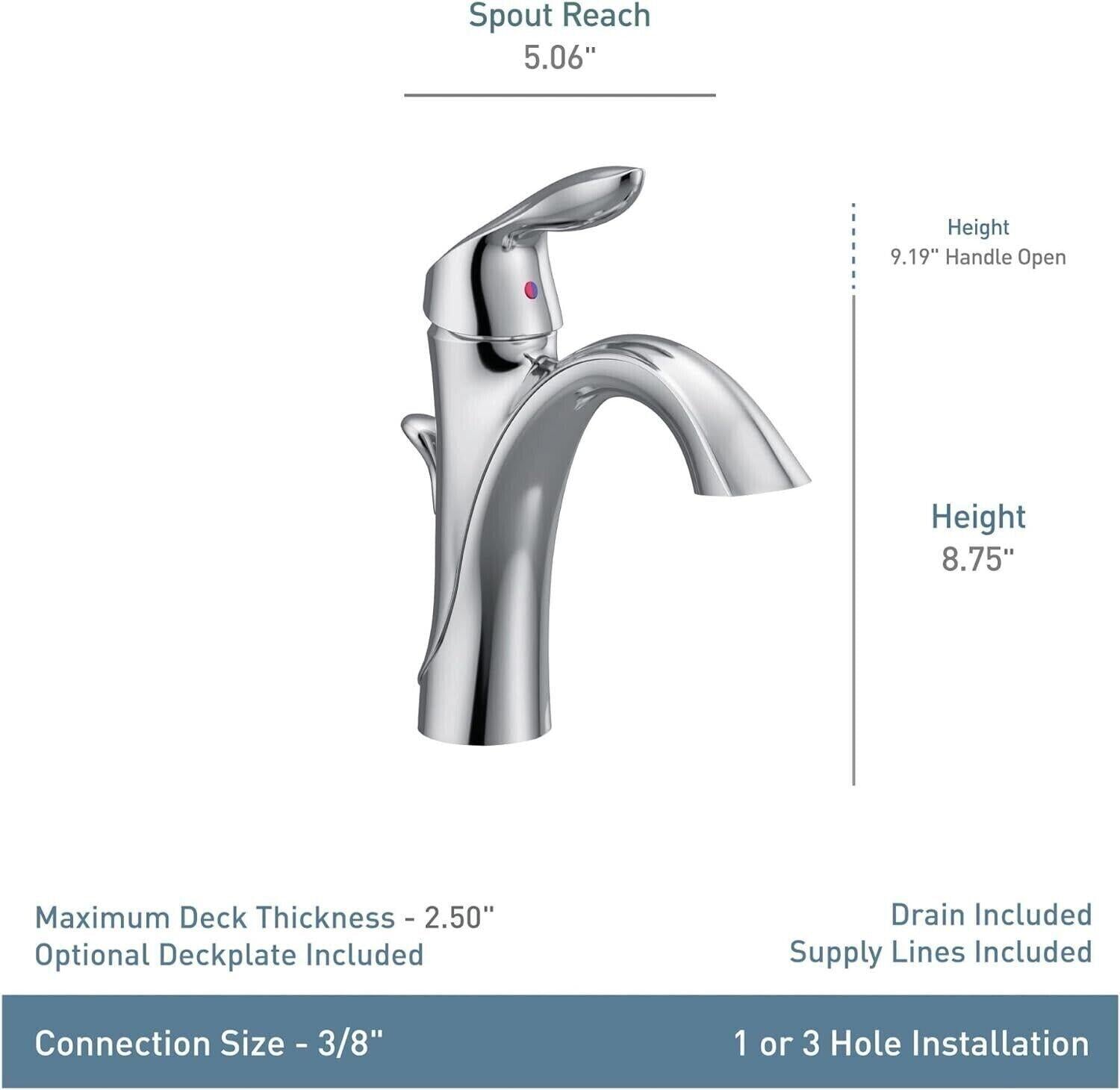 MOEN Eva 6400ORB Single-Handle Single Hole High Arc Bathroom Faucet in Oil Rubbed Bronze