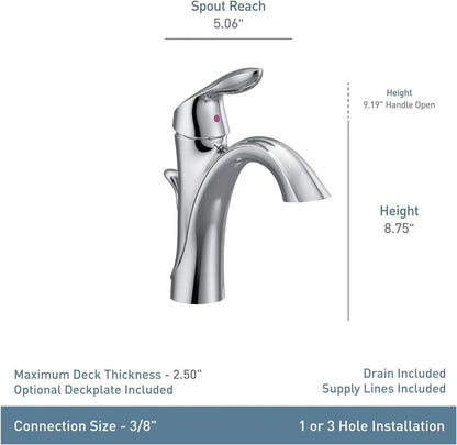 MOEN Eva 6400ORB Single-Handle Single Hole High Arc Bathroom Faucet in Oil Rubbed Bronze