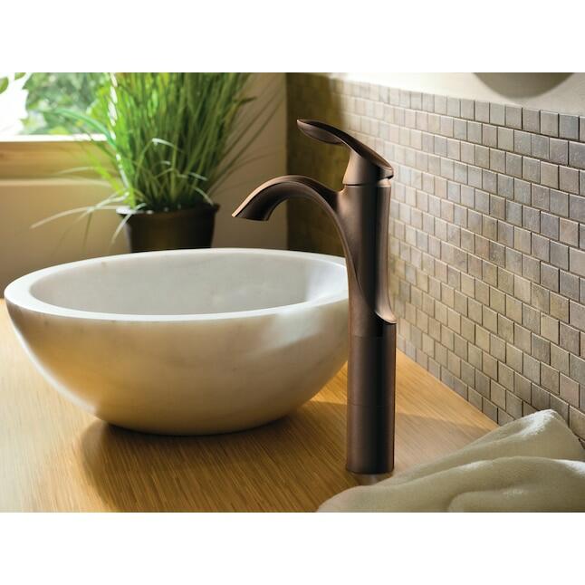 MOEN Eva 6400ORB Single-Handle Single Hole High Arc Bathroom Faucet in Oil Rubbed Bronze