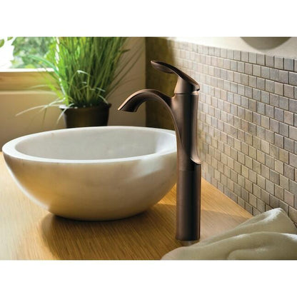 MOEN Eva 6400ORB Single-Handle Single Hole High Arc Bathroom Faucet in Oil Rubbed Bronze