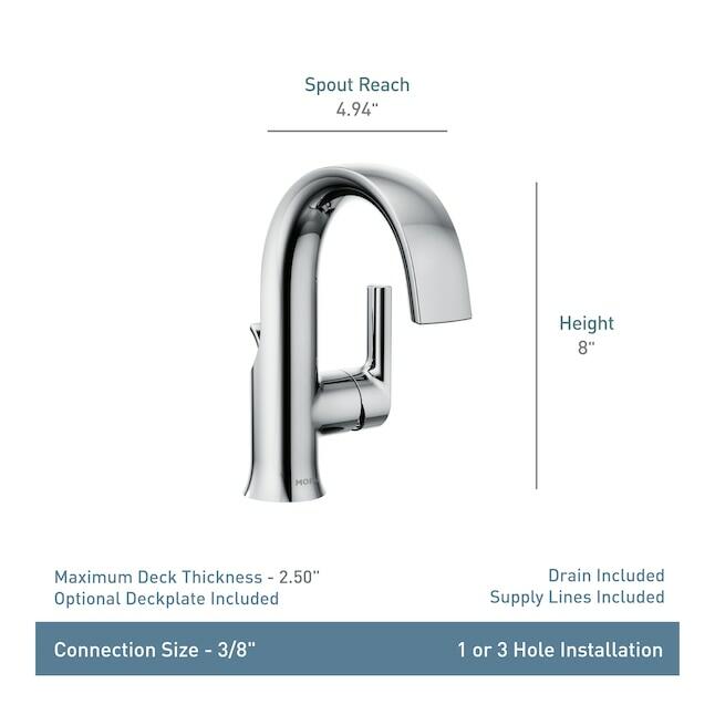 MOEN Doux S6910 Single Hole Single-Handle Bathroom Faucet in Chrome