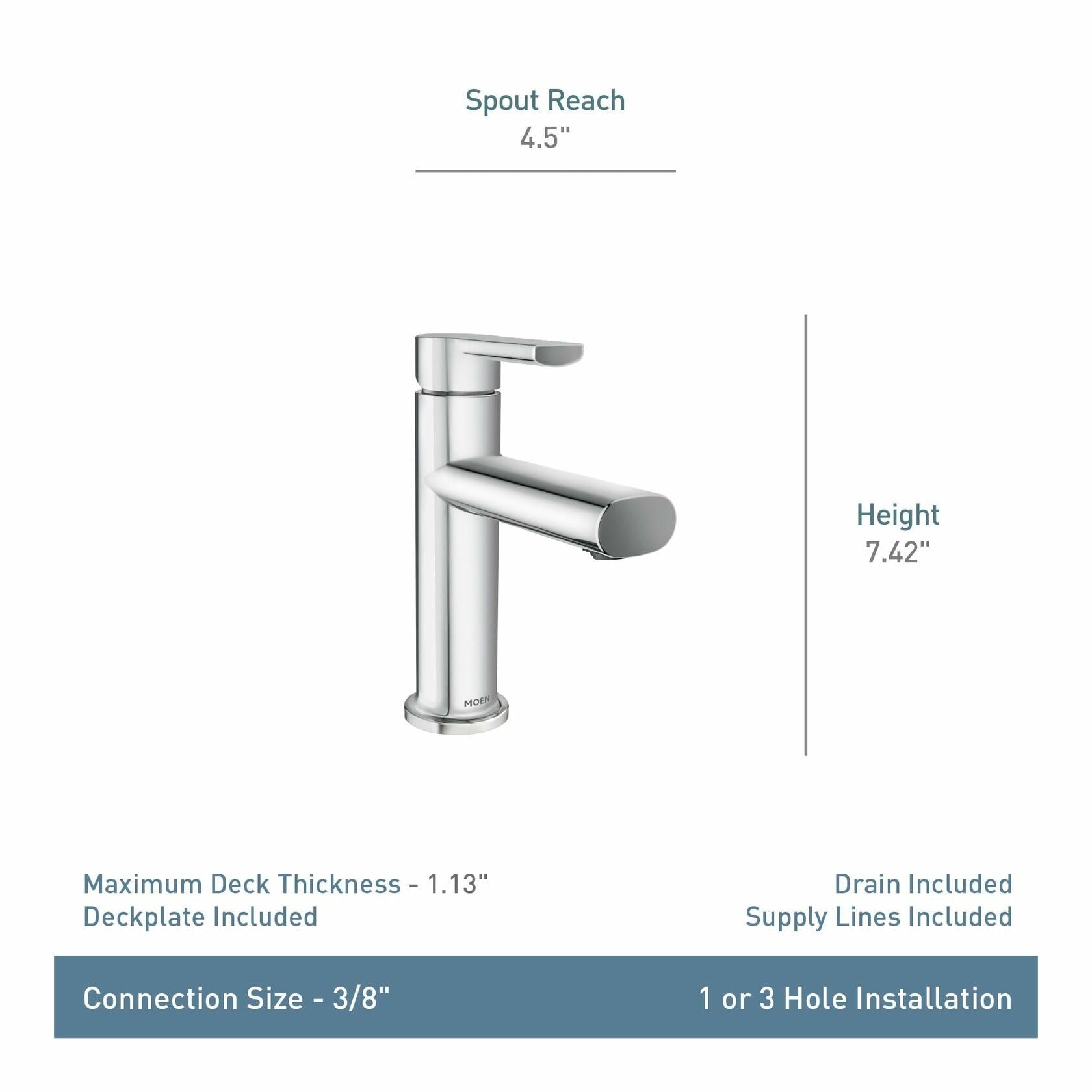 MOEN Meena 84794BZG Single Hole Single Handle Bathroom Faucet in Bronzed Gold
