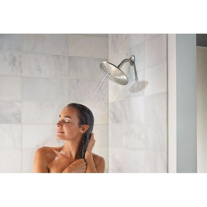 MOEN Oxby 82660SRN Single Function Round Bathtub and Shower Faucet in Spot Resist Brushed Nickel (Valve Included)