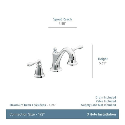 MOEN Caldwell WS84440SRN Two-Handle High Arc Bathroom Faucet in Spot Resist Brushed Nickel