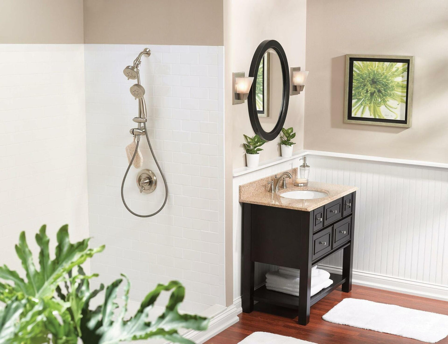 MOEN Caldwell WS84440SRN Two-Handle High Arc Bathroom Faucet in Spot Resist Brushed Nickel