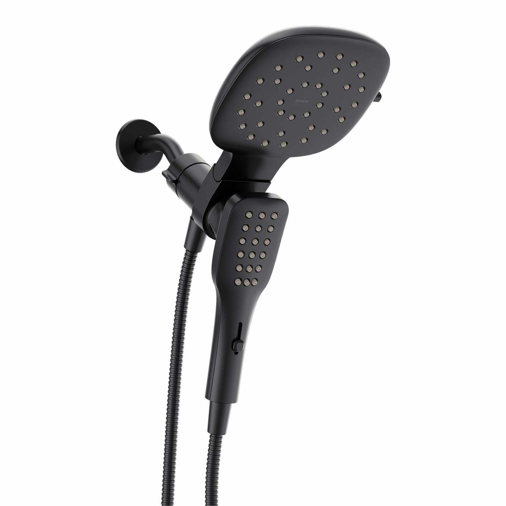 Moen Verso Infiniti Dial Square Rain Shower Head with Detachable Hand Shower Combo, 7-Inch Spray Head, Matte Black, 220C5BL