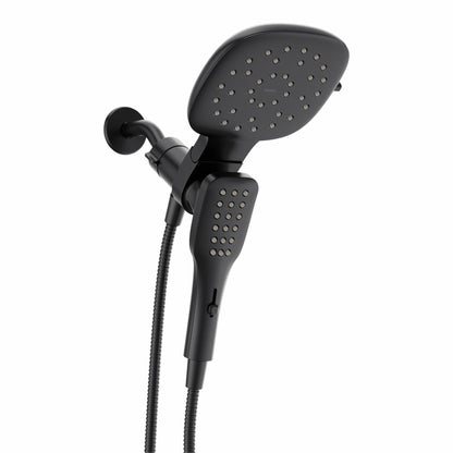 Moen Verso Infiniti Dial Square Rain Shower Head with Detachable Hand Shower Combo, 7-Inch Spray Head, Matte Black, 220C5BL