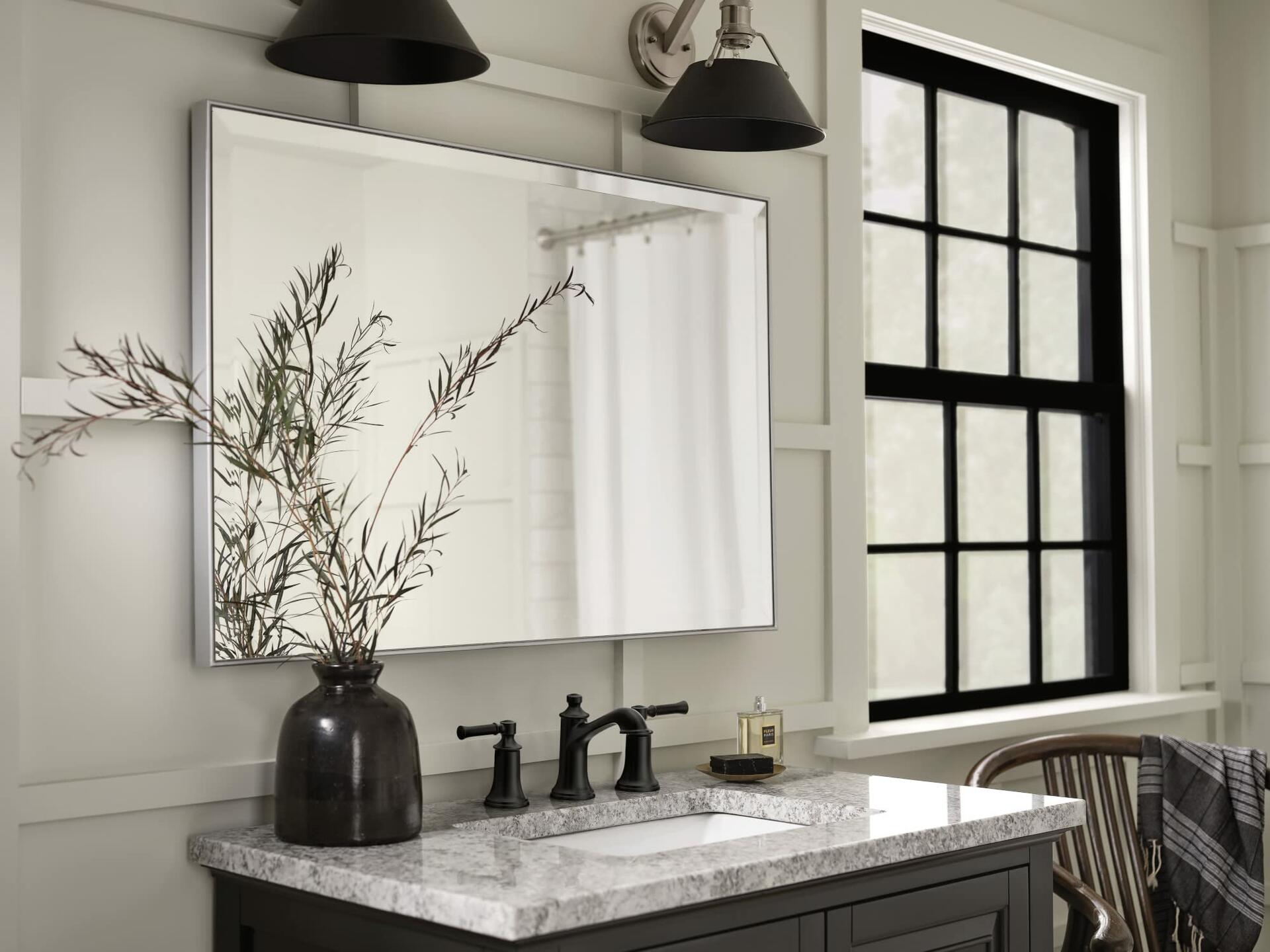 MOEN Dartmoor TV6805BL Two-Handle High Arc Widespread Bathroom Sink Faucet in Matte Black (Valve Included)