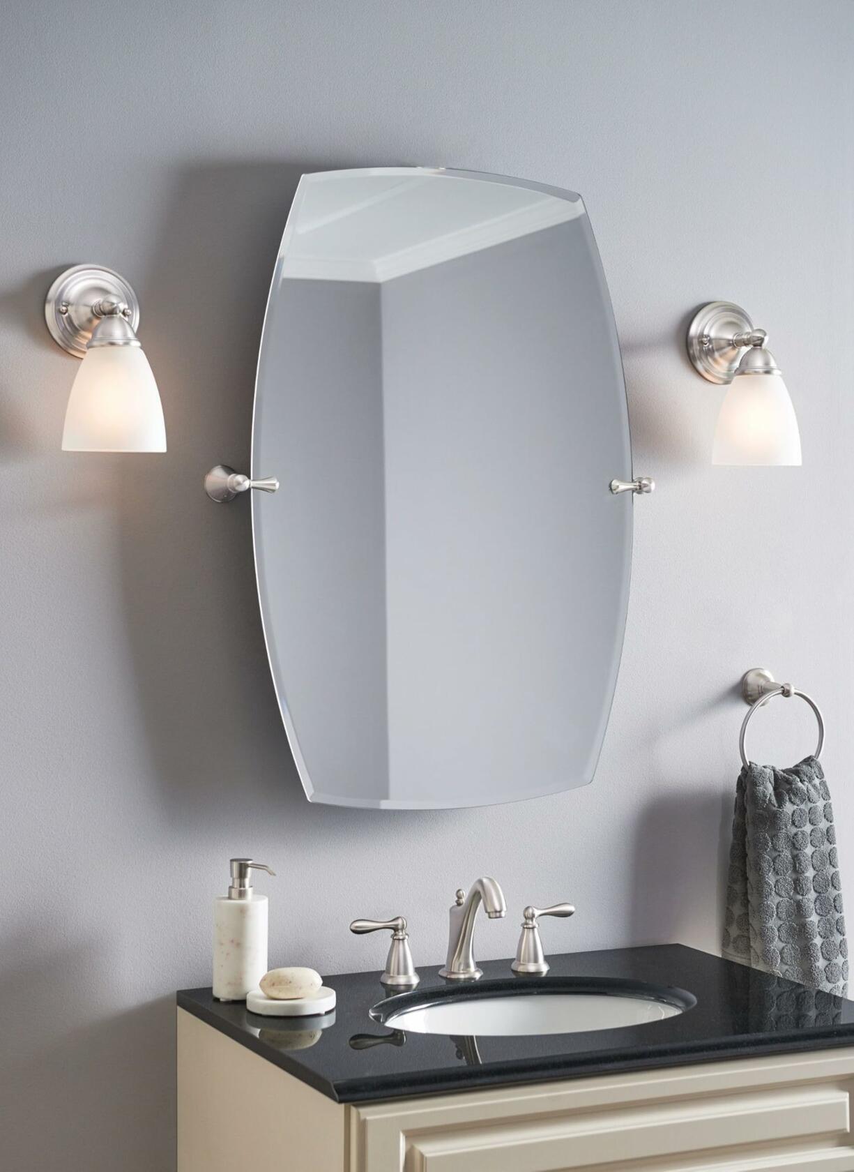 MOEN Caldwell WS84440SRN Two-Handle High Arc Bathroom Faucet in Spot Resist Brushed Nickel