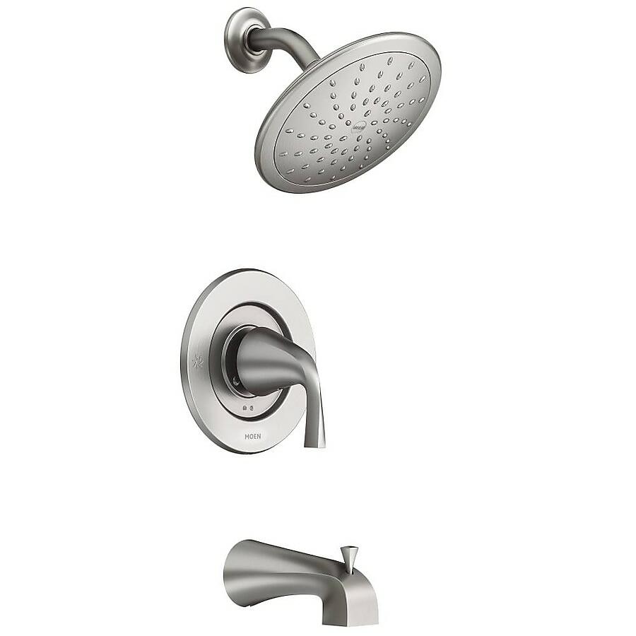 MOEN Oxby 82660SRN Single Function Round Bathtub and Shower Faucet in Spot Resist Brushed Nickel (Valve Included)