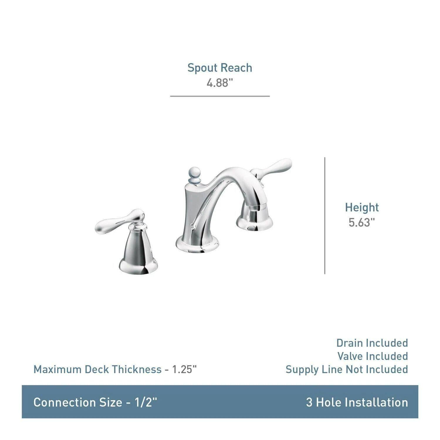 MOEN Caldwell WS84440BRB Two-Handle High Arc Bathroom Faucet in Mediterranean Bronze