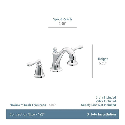 MOEN Caldwell WS84440BRB Two-Handle High Arc Bathroom Faucet in Mediterranean Bronze