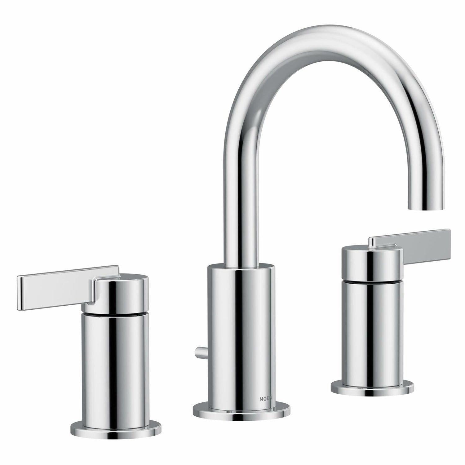 MOEN Cia T6222 Widespread Double-Handle High-Arc Bathroom Faucet with Drain Kit Included in Polished Chrome