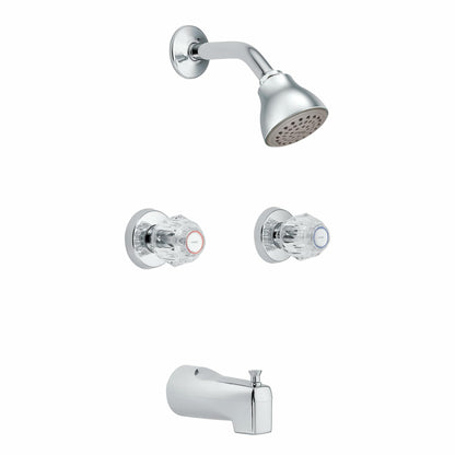 MOEN Chateau 2919EP Two-Handle Tub and Eco-Performance Shower Faucet in Chrome (Valve Included)