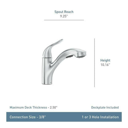 MOEN Brecklyn 87557 Single-Handle Pull-Out Sprayer Kitchen Faucet with Power Clean in Chrome