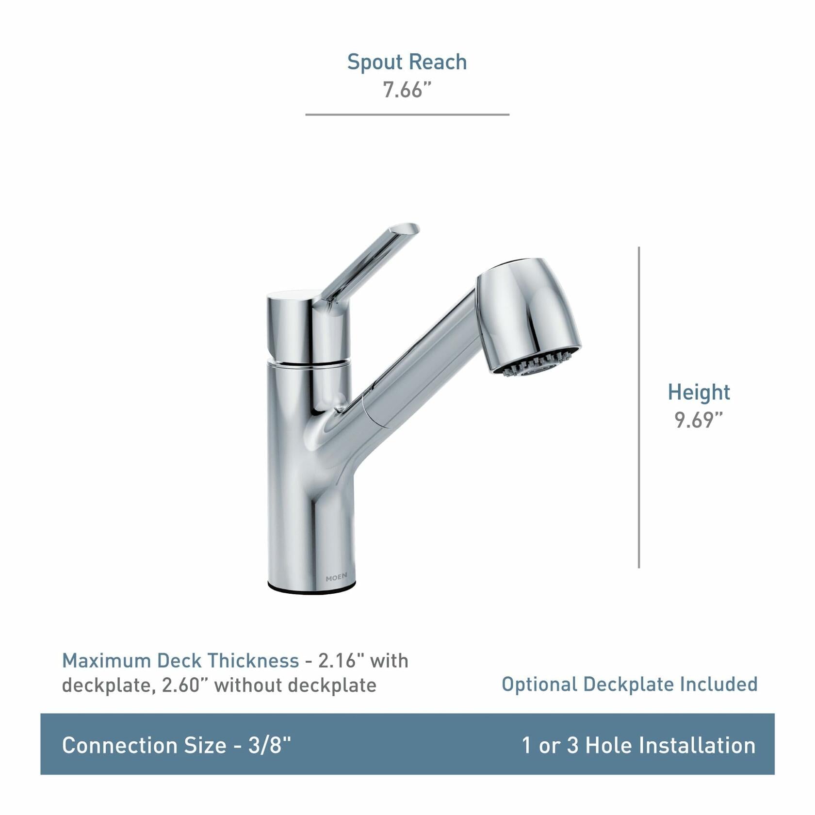 MOEN Method 7585SRS Single Handle Deck-mount Pull-out Kitchen Faucet with Sprayer in Spot Resist Stainless