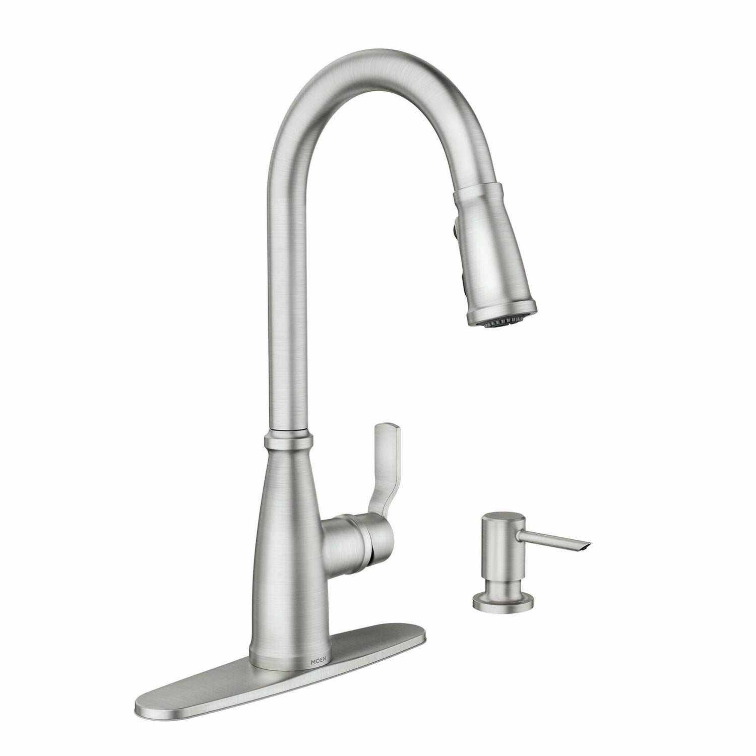 MOEN Nolia 87071SRS Single Handle Pull-Down Sprayer Kitchen Faucet with Reflex and PowerBoost in Spot Resist Stainless