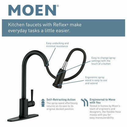 MOEN Fieldstone 87808SRS Single-Handle Pull-Down Sprayer Kitchen Faucet with Reflex and Power Clean in Spot Resist Stainless