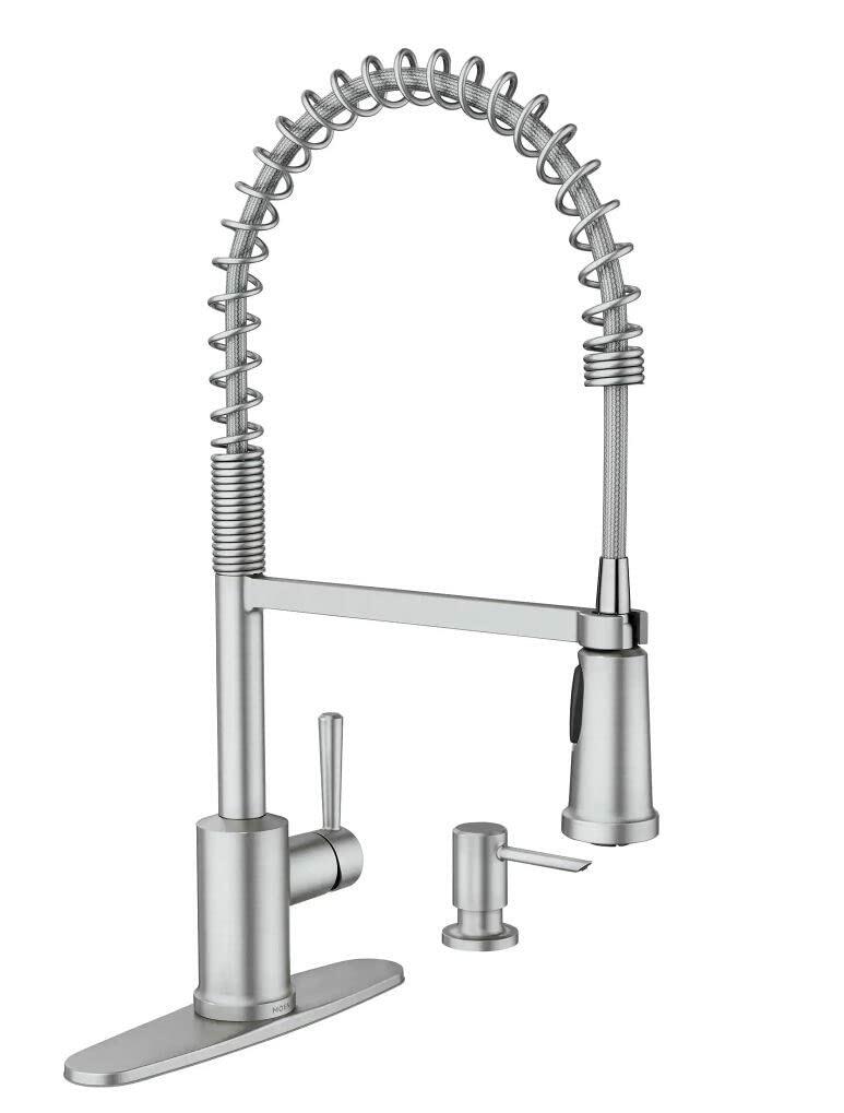 MOEN Indi 87194SRS Single-Handle Pulldown Sprayer Kitchen Faucet with Power Clean in Spot Resist Stainless