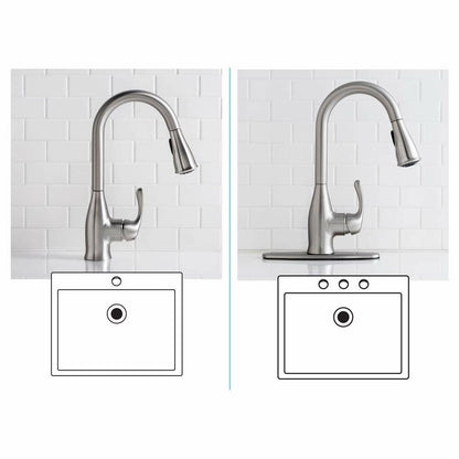 MOEN Kaden 87966SRS Single-Handle Pull-Down Sprayer Kitchen Faucet with Reflex and Power Clean in Spot Resist Stainless
