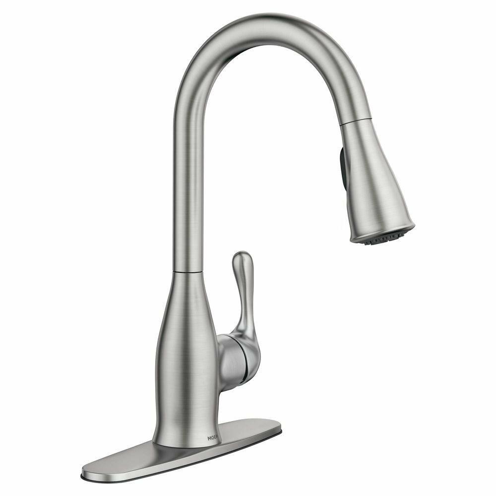 MOEN Kaden 87966SRS Single-Handle Pull-Down Sprayer Kitchen Faucet with Reflex and Power Clean in Spot Resist Stainless