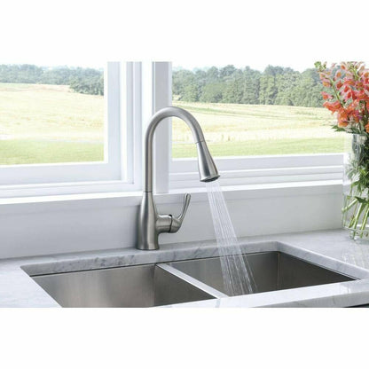 MOEN Kaden 87966SRS Single-Handle Pull-Down Sprayer Kitchen Faucet with Reflex and Power Clean in Spot Resist Stainless