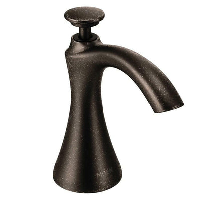 MOEN S3946ORB Transitional Deck Mounted Kitchen Soap Dispenser with Above the Sink Refillable Bottle in Oil Rubbed Bronze