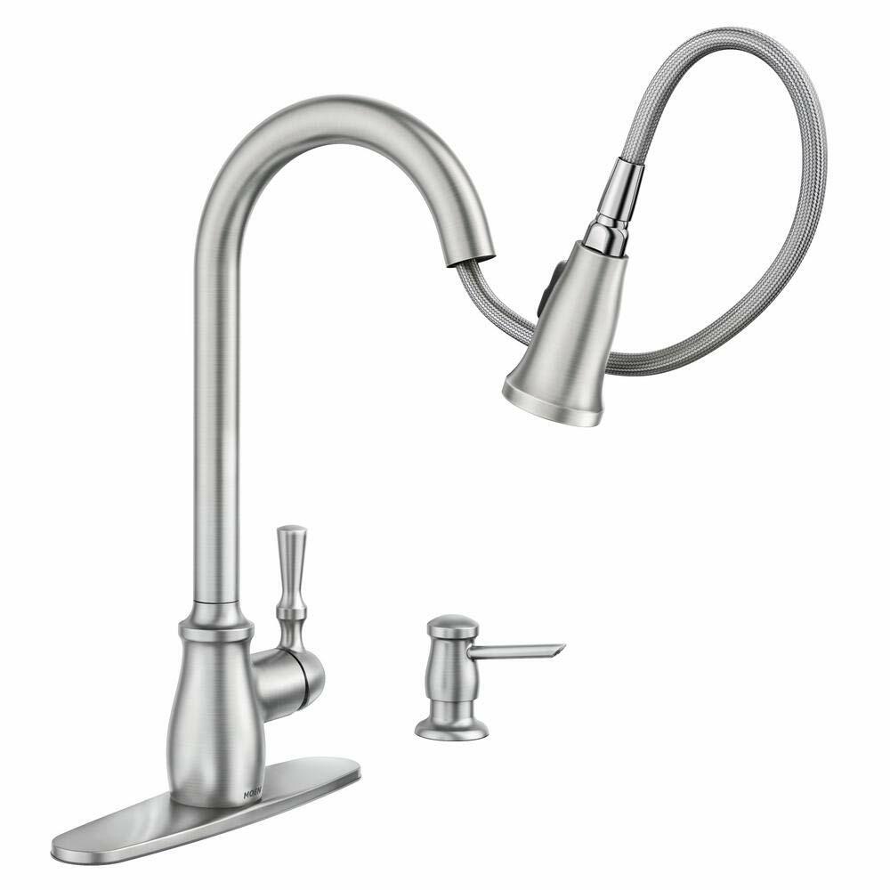 MOEN Fieldstone 87808SRS Single-Handle Pull-Down Sprayer Kitchen Faucet with Reflex and Power Clean in Spot Resist Stainless