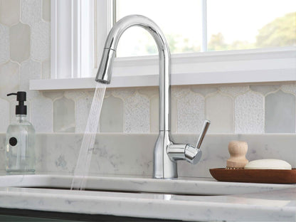MOEN Adler 87233 Single-Handle Pull-Down Sprayer Kitchen Faucet with Power Clean and Reflex in Chrome