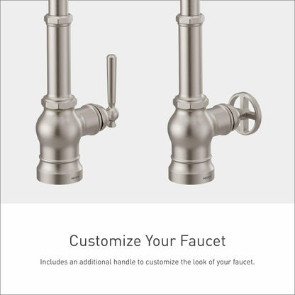 MOEN Paterson S75003EV2SRS Smart Faucet Touchless Pull-Down Sprayer Kitchen Faucet with Voice and Motion Control in Spot Resist Stainless