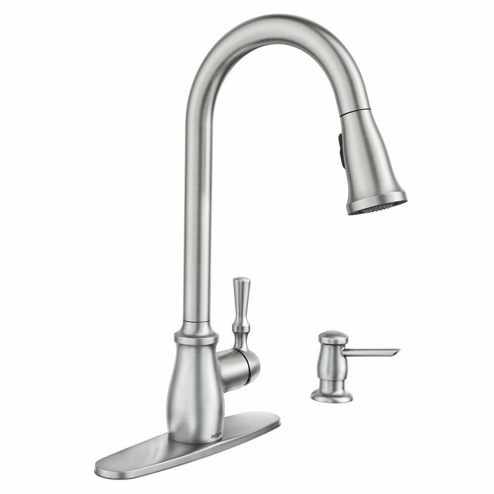 MOEN Fieldstone 87808SRS Single-Handle Pull-Down Sprayer Kitchen Faucet with Reflex and Power Clean in Spot Resist Stainless