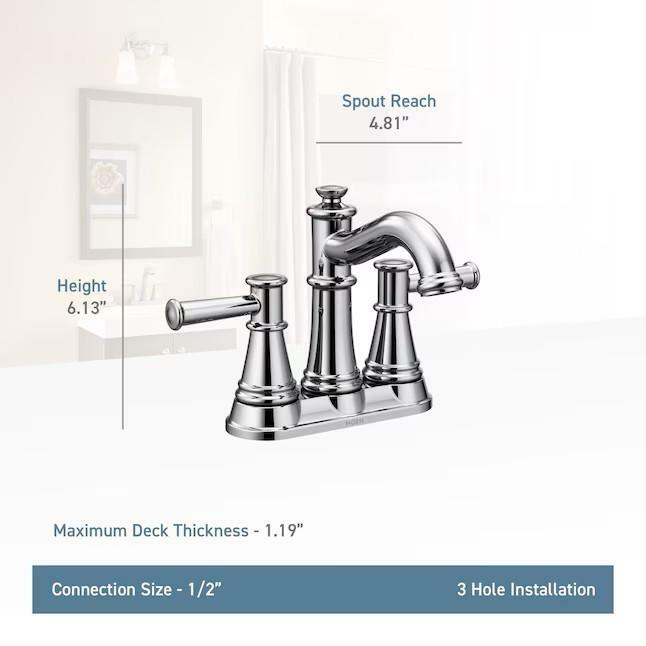 MOEN Belfield 6401BL Centerset 2-Handle Bathroom Faucet in Matte Black