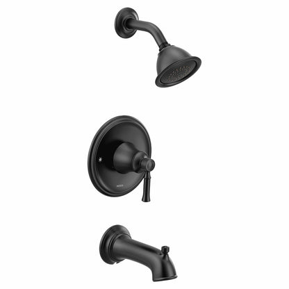 MOEN Dartmoor T2183EPBL Posi-Temp WaterSense 1-Handle Wall-Mount Tub and Shower Trim Kit in Matte Black (Valve Not Included)