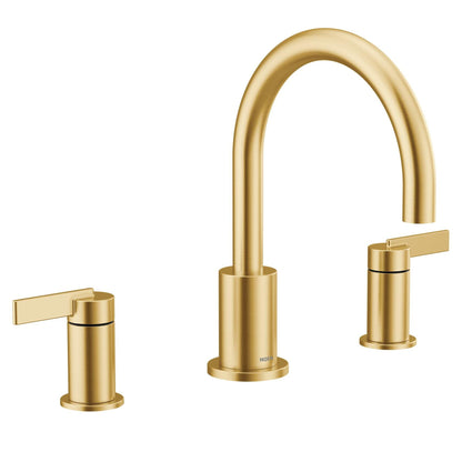 MOEN CIA T6223BG Two Handle High-Arc Deck Mount Roman Tub Faucet Trim Kit in Brushed Gold (Valve Required)