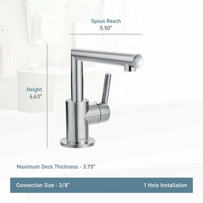 MOEN Arris S43001 One-Handle Single Hole Modern Bathroom Faucet in Chrome
