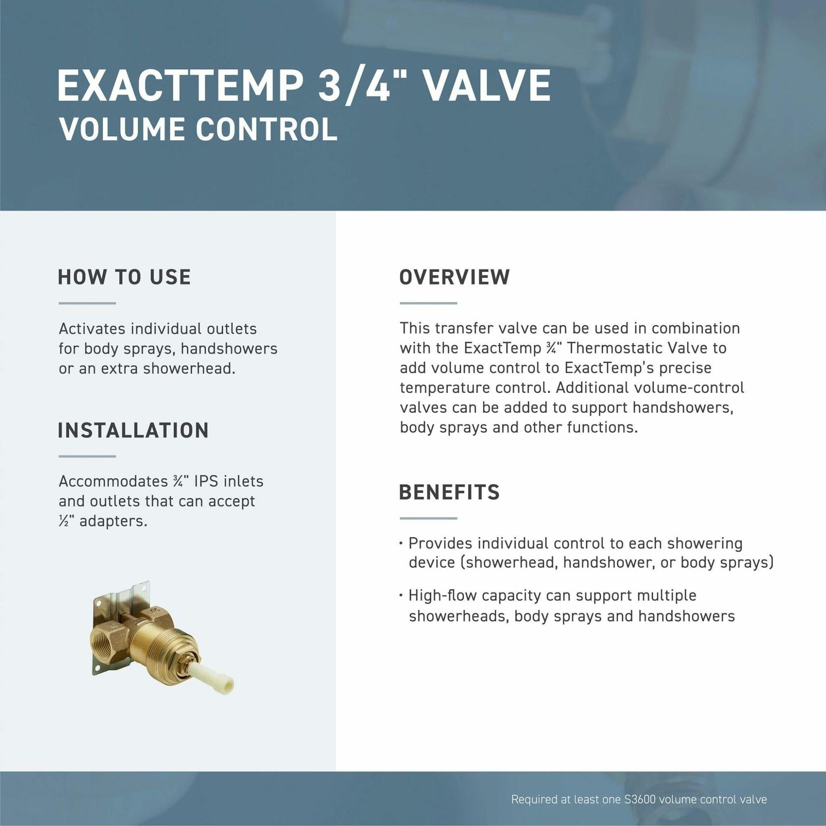 Moen Brushed Nickel Exacttemp Volume Control Trim, Valve Required, TS3600BN