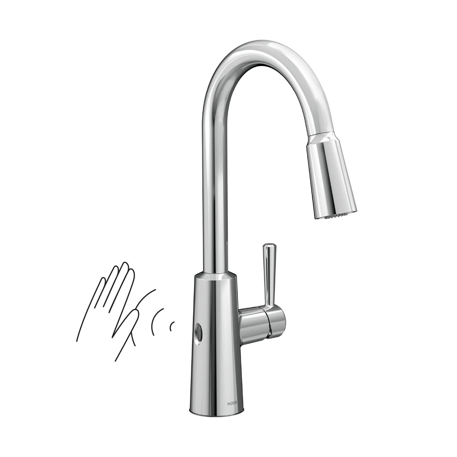 MOEN Riley 7402EW Touchless Single Handle Pull-Down Sprayer Kitchen Faucet in Chrome