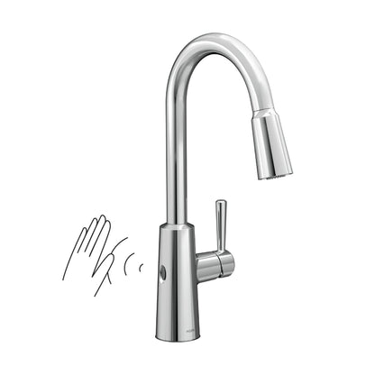 MOEN Riley 7402EW Touchless Single Handle Pull-Down Sprayer Kitchen Faucet in Chrome