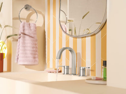 MOEN Avri 84154SRN Two Handle Widespread Bathroom Faucet in Spot Resist Brushed Nickel