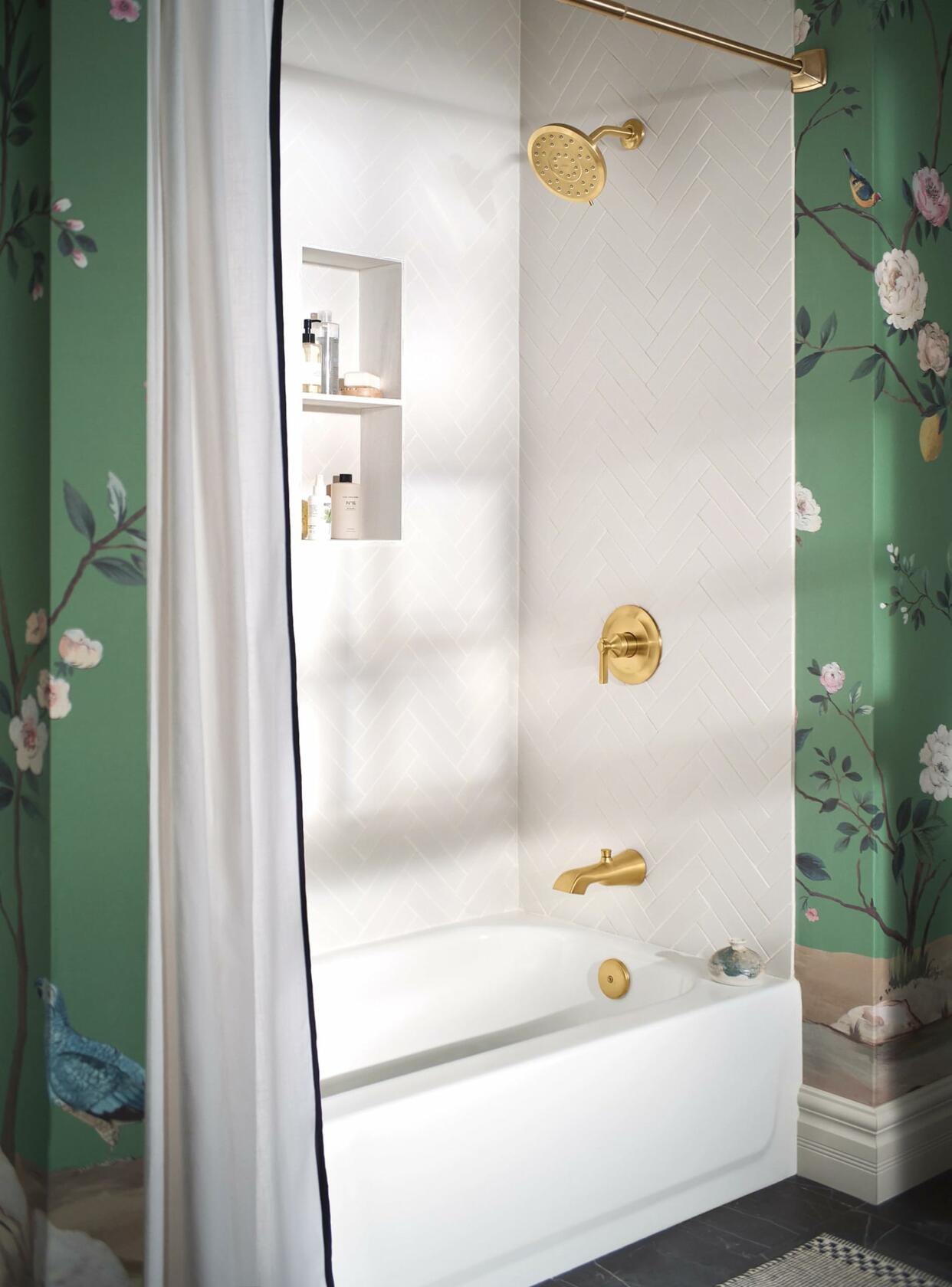 MOEN Flara UTS2911BG M-CORE One Handle Shower Trim Kit in Brushed Gold (Valve Required)