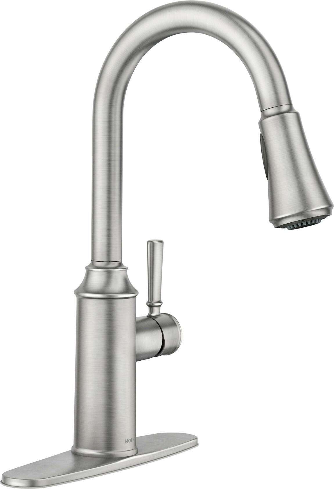 MOEN Conneaut 87801SRS One Handle Pulldown Kitchen Sink Faucet with Power Clean in Spot Resist Stainless