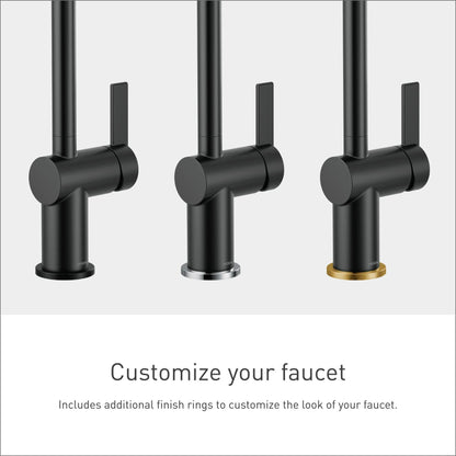 MOEN CIA 7822BL Pre-Rinse Spring Kitchen Faucet with PowerBoost Pro in Matte Black