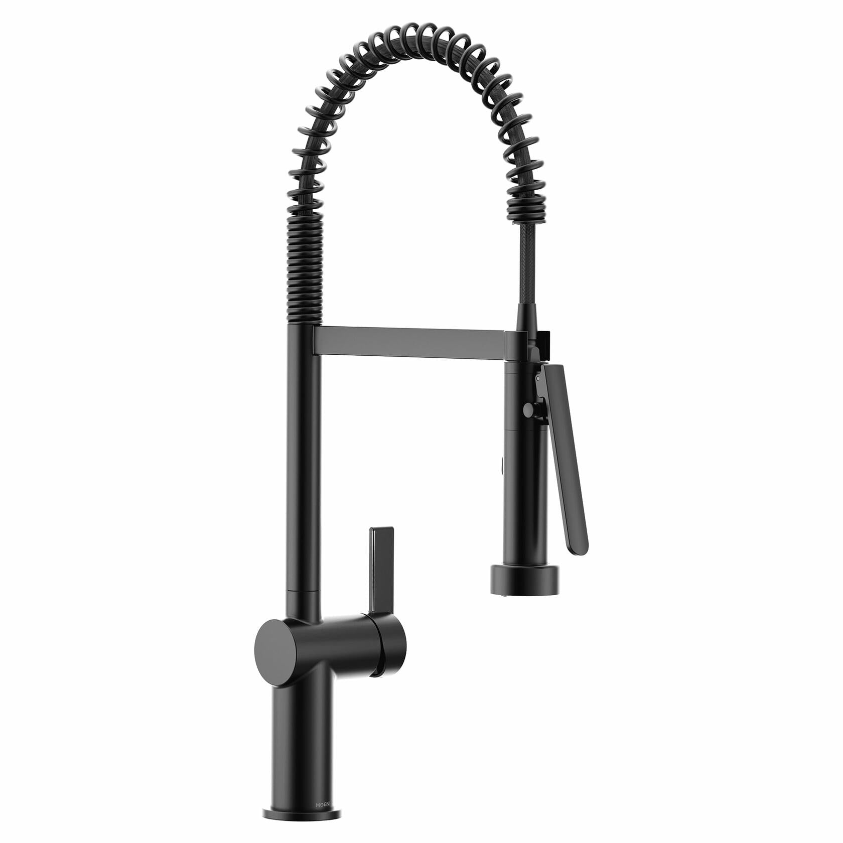 MOEN CIA 7822BL Pre-Rinse Spring Kitchen Faucet with PowerBoost Pro in Matte Black