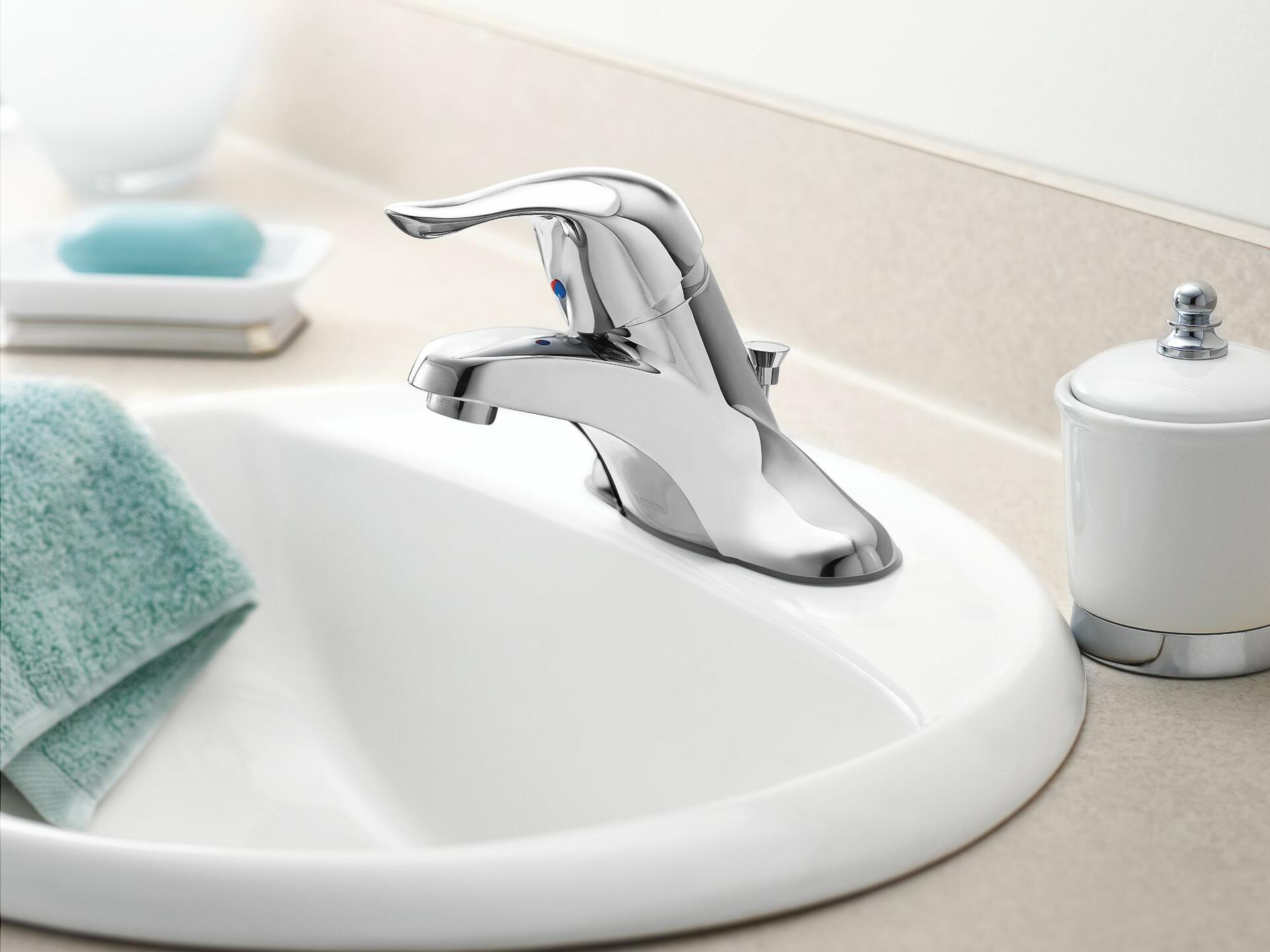 Moen Chateau L4621 Single Handle Centerset Bathroom Faucet in Chrome (Valve Included)