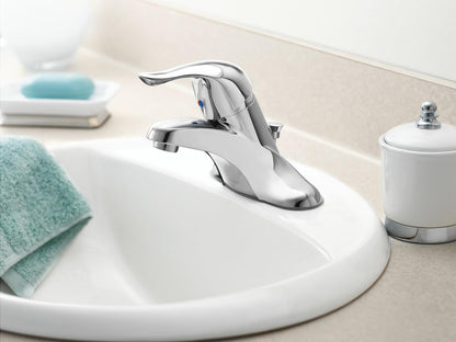 Moen Chateau L4621 Single Handle Centerset Bathroom Faucet in Chrome (Valve Included)