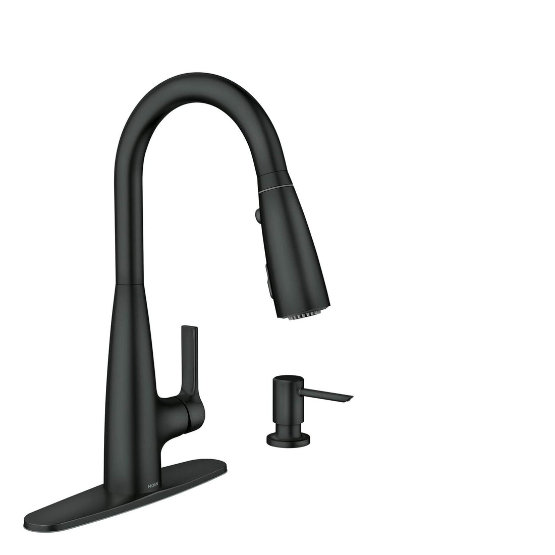 MOEN Haelyn 87627EIBL Pull Down Sprayer Kitchen Faucet ColorCue with 360 Degree Spout Swivel and Power Boost in Matte Black