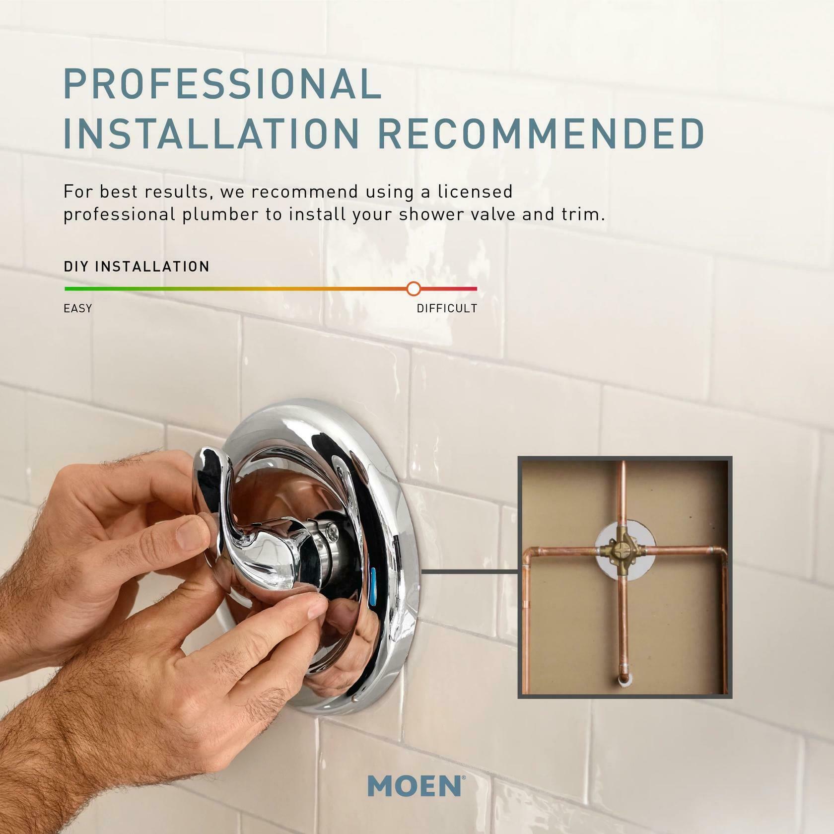 MOEN Caldwell 82496EP Posi-Temp Eco-Performance Pressure Balanced Tub and Shower Trim in Chrome (Valve Included)