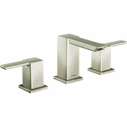 MOEN 90 Degree TS6720BN Two-Handle 8 in. Widespread Bathroom Faucet Trim Kit in Brushed Nickel (Valve Required)